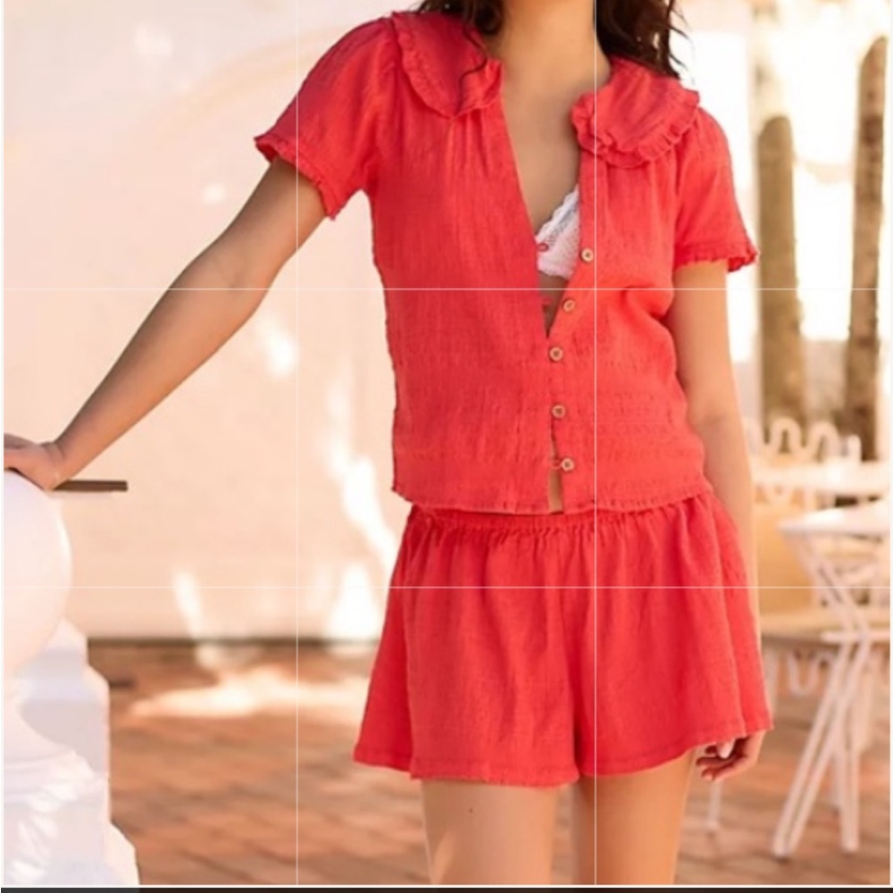 FREE PEOPLE Lovesick Smocked
Short Set